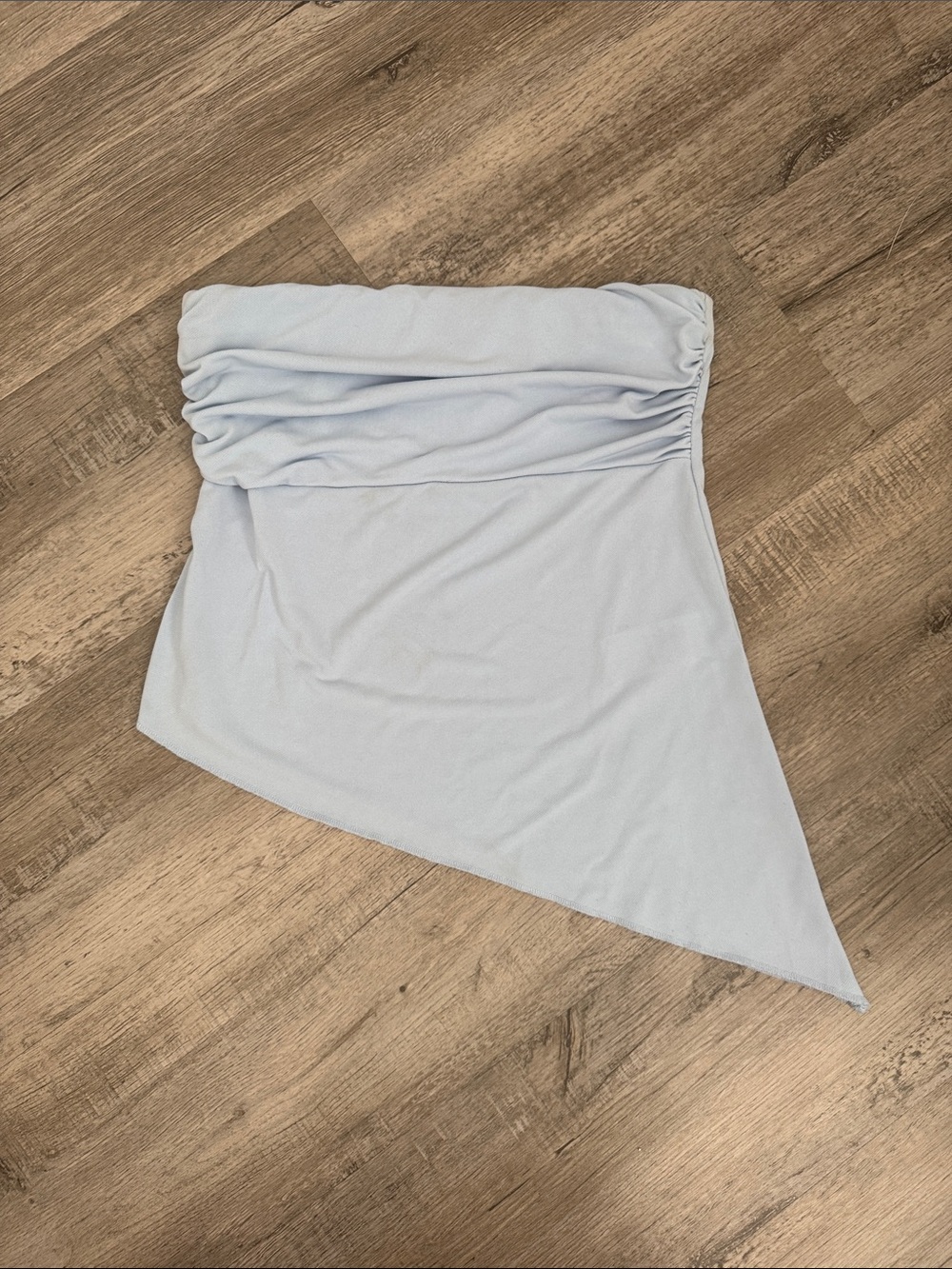 Strapless Asymmetrical Light Blue Women's Top